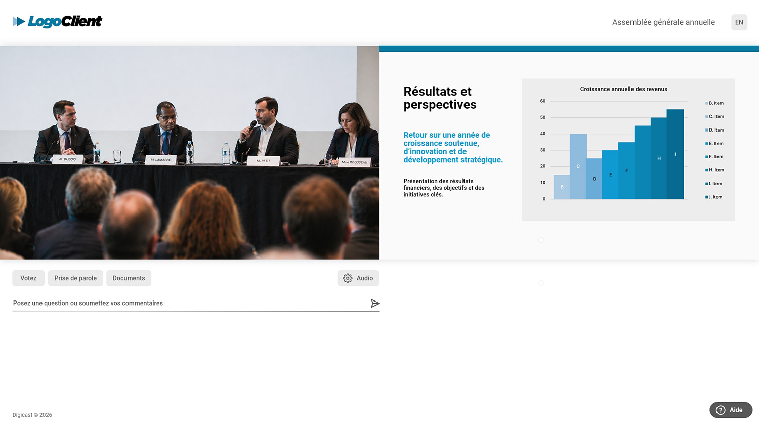 Webdiffusion d'un événement hybride sur icastPro.