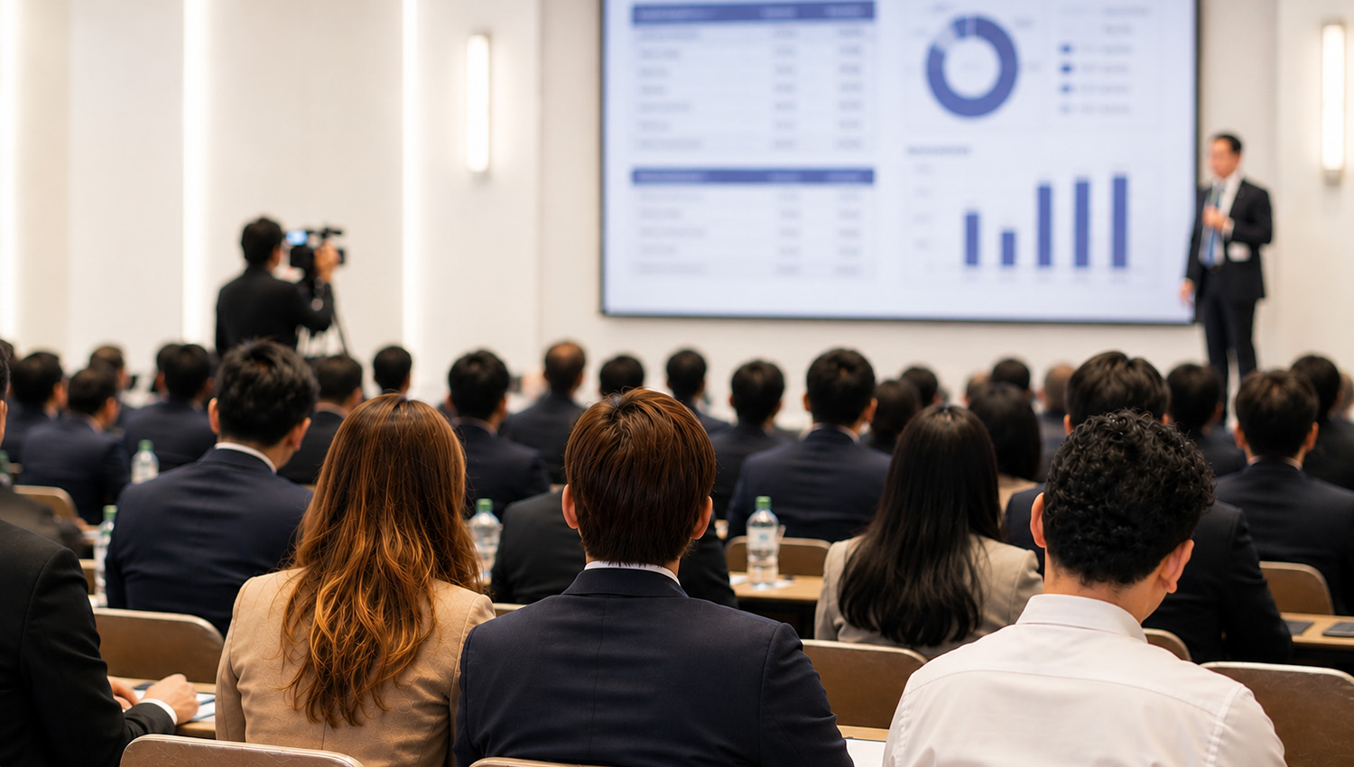 Présentation donnée lors d'une journée investisseurs devant un auditoire.