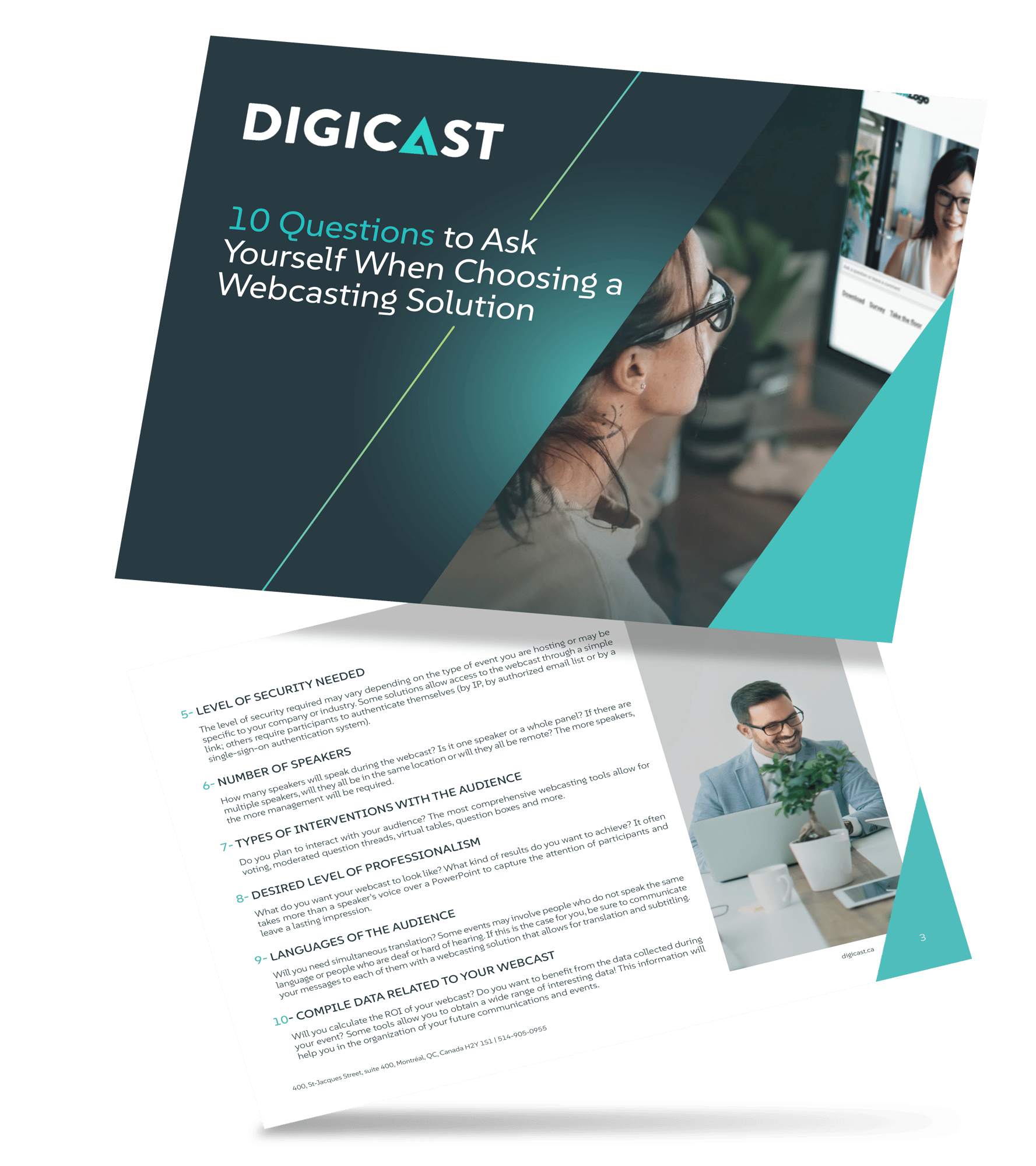 Preview of the 10 questions to ask yourself when choosing a webcasting solution guide