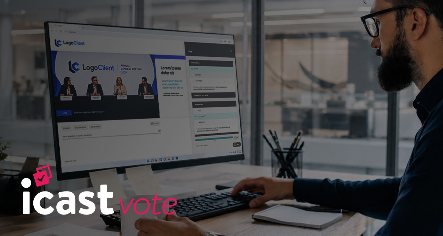 Professional participating in secure online voting using the icastVote solution.