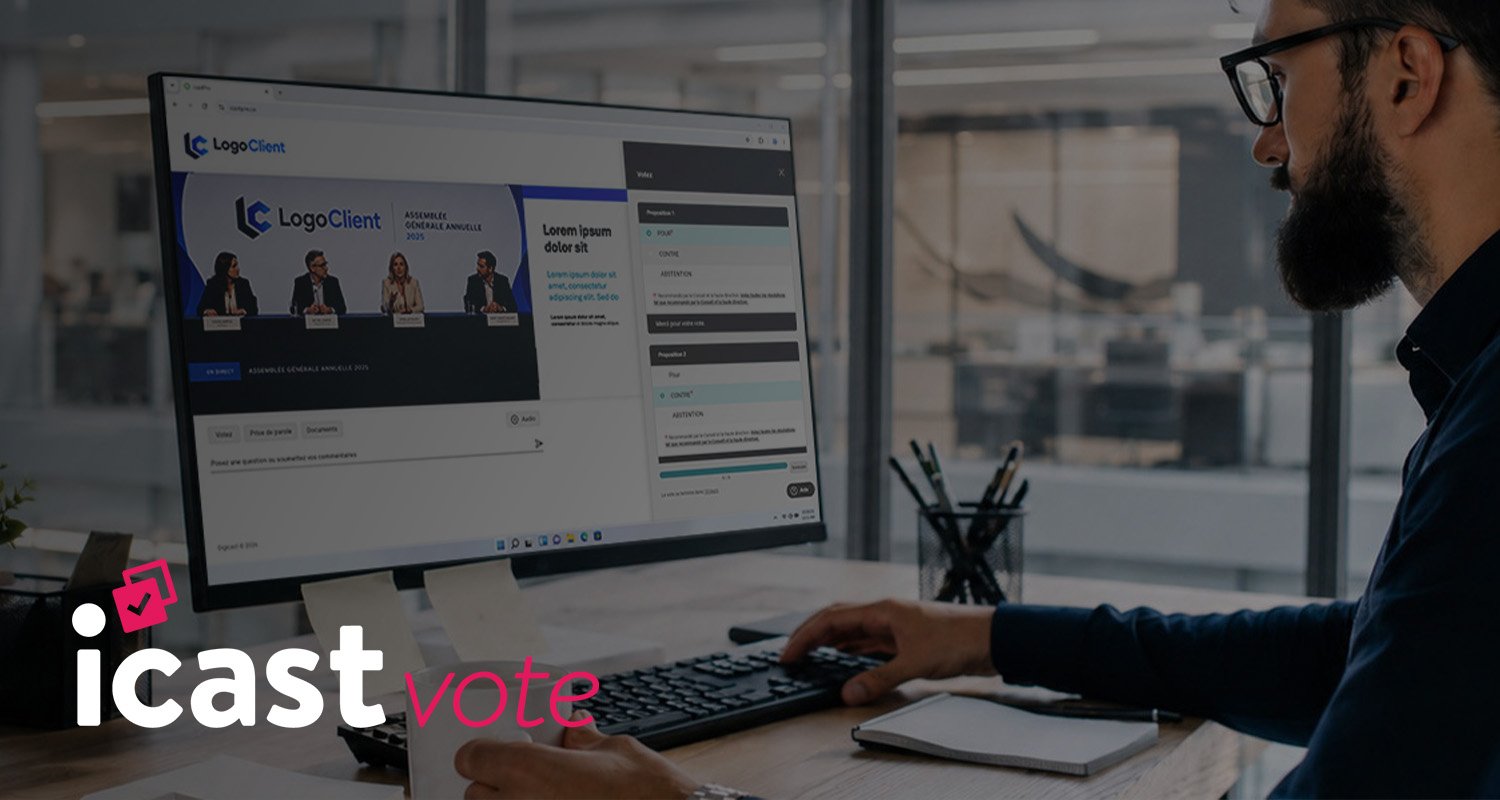 Professionnel participant à un vote sécurisé avec la solution icastVote.